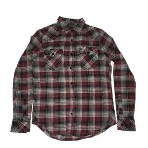 Akrux men’s button up long sleeve flannel shirt red size small